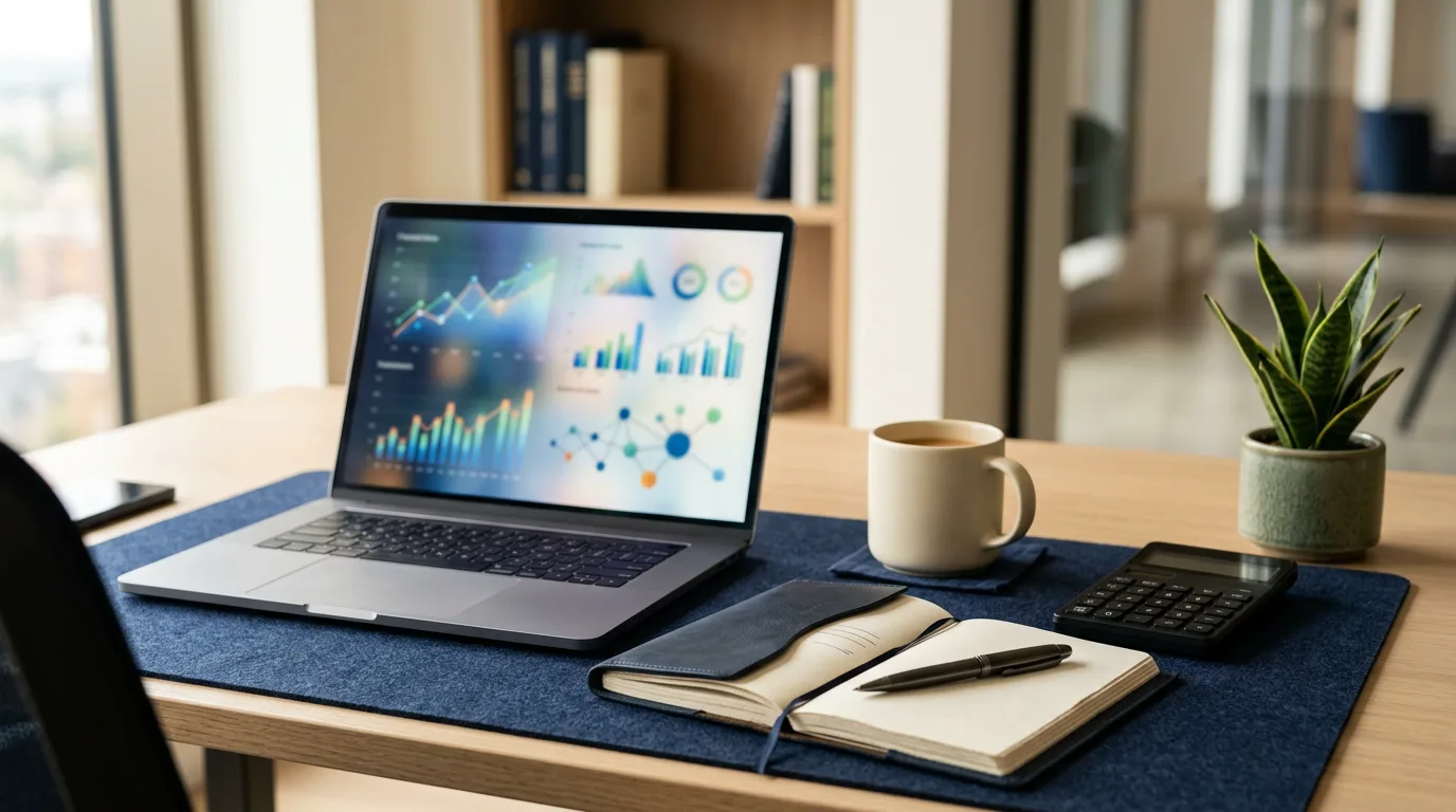 A calm financial planning workspace
